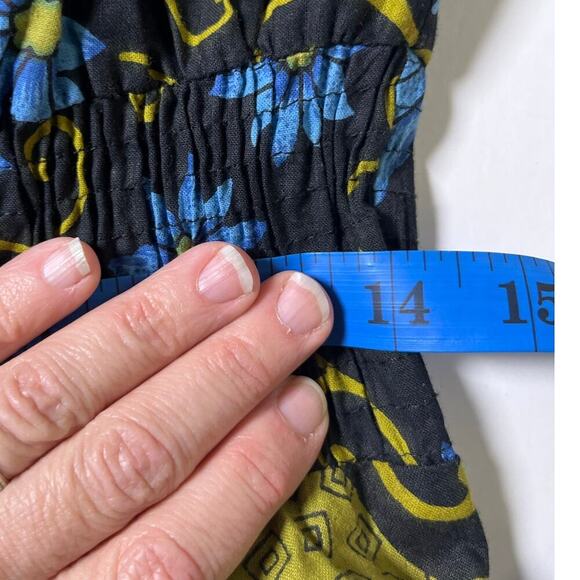 Pretty Pink Women Small Dress Blue Olive Black Cotton  Peasant‎ Boho Vintage - Picture 11 of 14